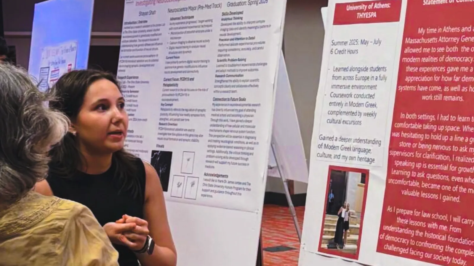Student presenting at the Honors Project Symposium