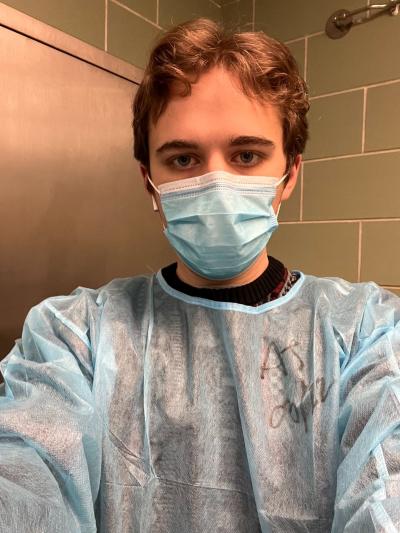 Picture of Aidan in PPE gear