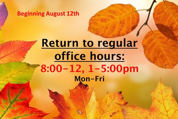 Resume Regular Office Hours