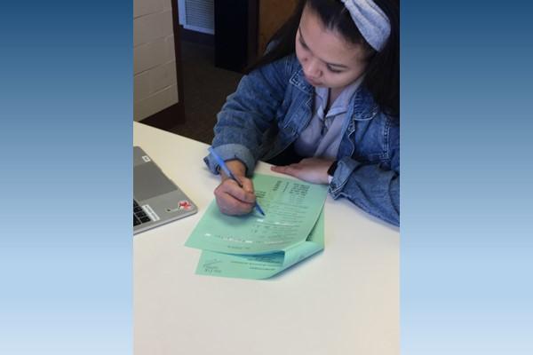 Student working on Honors Contract