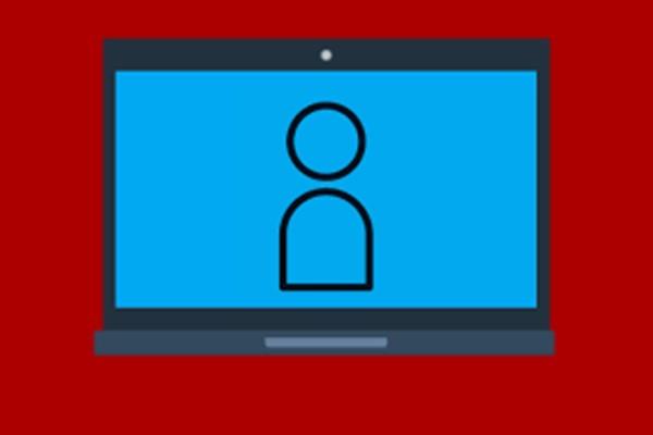 person icon on computer screen