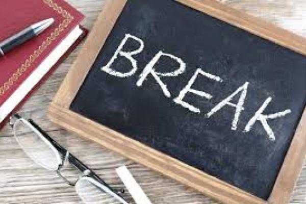 chalkboard with "BREAK"