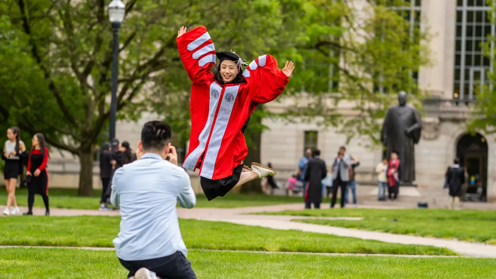 Recent Graduate Student Jumping